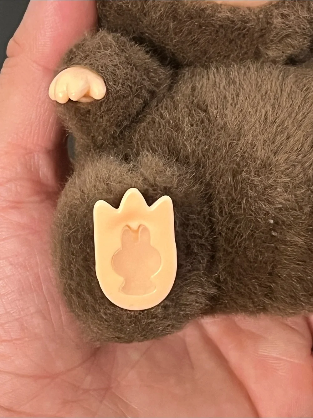 POP MART THE MONSTERS Brown Plush Vinyl Keychain Labubu Style Figure Used